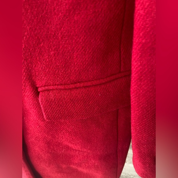 M 🔖 HOUSE OF HARLOW 1960 Wool Blend Long Peacoat Red - Picture 5 of 7